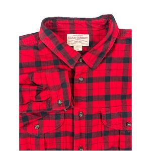 VTG CC Filson Jac-Shirt Men's‎ Heavy Duty Flannel Cotton Red Plaid Mens XXL